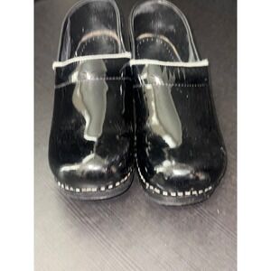 Dansko Professional Black Patent Shiny Leather Clogs S8.5 -9